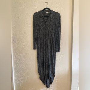 Long Gap Comfort Rayon Dress Button Front Collar